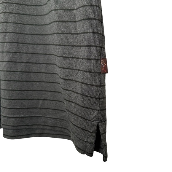 Greg Norman for Tasso Elba Men’s XL Charcoal Gray & Black Striped Golf Polo - Picture 2 of 5